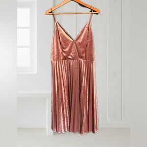 Chelsea 28 Rose Pink Velvet Pleated Party Dress
